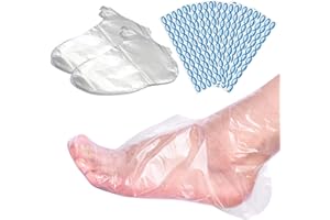 BLMHTWO 300 Stück Paraffinbad FüR HäNde und FüßE Clear Plastic Paraffin Bad Liner mit 300 Stück Verschlussaufkleber Paraffinwachs-Badeset für PediküRe FußBad