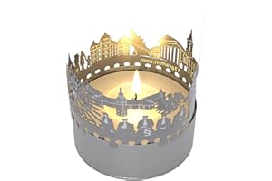 13GRAMM Karlsruhe Skyline Schattenspiel - Einzigartiger Kerzenaufsatz für Bezauberndes Raumambiente - Perfektes Souvenir für Karlsruhe Fans!