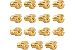 Focenat 15Pcs Carburetor Main Jets Kit M5 60-130 Carburetor Nozzle Replacement Compatible With Dellorto Carburetor PHBG, 60, 65, 70, 75, 80, 85, 90, 95, 100, 105, 110, 115, 120, 125, 130