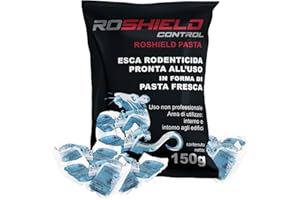 Roshield Super Forte Veleno per Topi e Ratti, Veleno per Topi Professionale, Esca Topicida Ratticida in Bustine di Pasta Fresca, Rodenticida Potente, Uso Esterno ed Interno, 100% Made in Italy