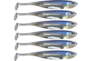 QualyQualy Leurres Souples de Pêche Shad Leurre Souple de Pêche en Silicone Leurre Peche pour Brochet Truite Perche 7cm-8cm-10cm-12,5cm