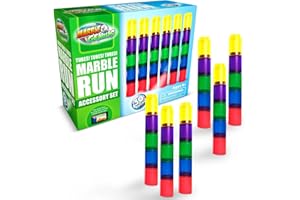 Marble Genius Tubes - Marble Run Accessory Add-On Set (30 Pieces), STEM Building & Learning Educational Construction for Ages 4 and Above, Marble Maze Game, With Instruction App Access, Original