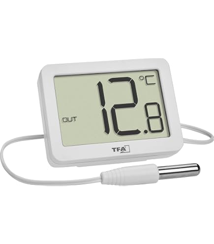 ARCELI Digital LCD Thermometer Mit Externer Sonde - Für Kühlschrank, Gefrierschrank & Aquarium