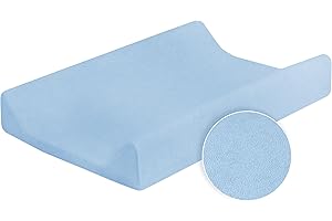 BABY COMFORT Cambiador de bebé con funda de rizo para cambiador de pañales de 70x50 cm con bordes elevados (azul)