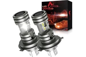 AUXIRACER Ampoule H4 LED, 60W 16000LM 6500K Blanc Froid 400% Plus Brillant Phares pour Voiture et Moto, Avec Ventilateur Dissipation Rapide de la Chaleur Plug and Play Anti Erreur Canbus, 2 Lampes H4