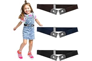 KGGZKG 3 Stück Gürtel Ohne Schnalle Elastischer Stretch Gürtel Verstellbare Schnallenfreier Unsichtbare Stretchgürtel Kindergürtel