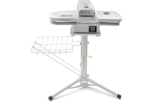 Speedypress Presse à repasser à vapeur compacte avec support réglable en hauteur 38 jets de vapeur 55 cm x 22 cm + 1 350 W + housse de rechange et mousse sous-feutre