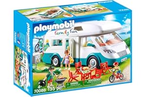 Playmobil 70088 Famille et Camping-Car - Family Fun - Tout équipé - Vacances en Famille - Toit et paroi latérale Amovibles - avec Trois Personnages - Dès 4 Ans