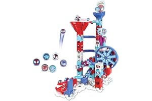 VTech - Marble Rush Spidey Challenge, Circuito de canicas Interactivo y Juguete de construcción, 65 Piezas, 6 canicas Personalizadas, Regalo para niños +4 años, Contenido en Español