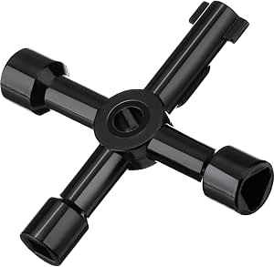 Multifunktionaler 4-in-1 Utilities Schlüssel – Für Wasser-, Gas- & Stromzähler, Silber
