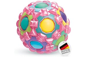 HOME KIDS WORLD Regenbogenball pink - Geduldspiele für Kinder ab 3 Jahre, Magic Ball Geschicklichkeitsspiel, Knobelspiel BZW. Puzzleball, ideale Kleinigkeiten für Kinder als Geschenk oder für den Adventskalender