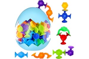 Zeawavsl 48 Stück Saugnapf Spielzeug Kinder, Montessori Spielzeug ab 3 Jahre Badewannen Spielzeug Silikon Badespielzeug, Sensorik Spielzeug mit Dinosauriereier für 3 4 5 6 7 8 Jahre Jungen Mädchen