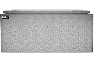 MSW MOTOR TECHNICS MSW ATB-910 aluminiowa skrzynka na narzędzia, zamykana skrzynka narzędziowa, 119 l, skrzynka transportowa, metalowe pudełko z pokrywką, blacha ryflowana, 91 x 44,5 x 43 cm, pudełko aluminiowe