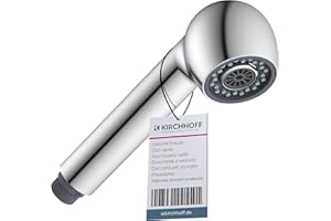 KIRCHHOFF 96219560 Ersatz-Brausekopf für Niederdruck-Küchenarmaturen, Universal-Geschirrbrause G1/2, Ersatzkopf für ausziehbare Armaturen, Ersatz-Sprühkopf, Chrom