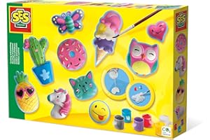 SES Creative | Gipsfiguren Set für Kinder | Bastelset mit Formen, Gips & Farben | Gießen und Bemalen Figuren | Kreatives Spielzeug ab 5 Jahre | DIY Set für Zuhause | Geschenkidee Kinder Kreativ