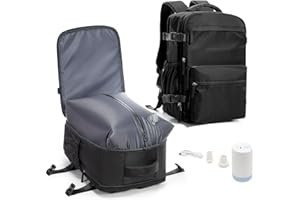 BOXSAM Sac à Dos de Voyage Cabine avec Système Vacuumpack - Sac Compression sous Vide avec Pompe Intégrée - pour Femme et Homme..