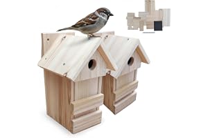 Relaxdays fågelholk 2-pack, DIY-byggsats, HBT: 25 x 16 x 16 cm, natur