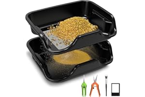 Magicbox Trim Bin Pro Set mit 150 Micron Pollensieb, Ergonomische Trimmschale & Trim Tray inkl. 2 Scheren, Lupe & Bürste, Ihr Professionelles Trim Bin für Kräuter