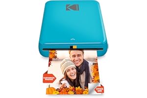 KODAK Step Imprimante photo instantanée, Photos autocollantes couleur Zink 5 x 7,6 cm, compatible Bluetooth avec appareils iOS et Android, application de retouche, bleu