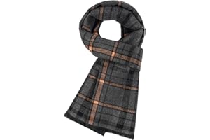 KOTASHION Mens Winter Scarf Fashionable Business Plaid Scarf Warm and Soft Skin Friendly Mens Scarf Christmas and Birthday Gift for Men