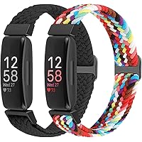 XANS Nylon Geflochtene Armband Kompatibel mit Fitbit Inspire 3/Inspire 2/Inspire/Inspire HR/Fitbit Ace 3/Ace 2, Elastisches V