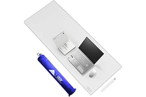 Cacoy 120x50 cm Tappetino da Scrivania in pelle, Tappetino per Mouse da Gioco Oversize in pelle PU Tappetino Protettivo per Scrivania per Ufficio e Casa - Bianco