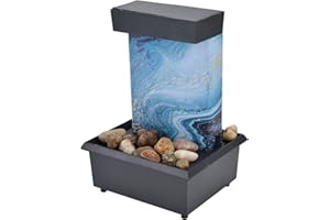 01 02 015 Fuentes de Mesa, Fuente de Agua de Escritorio con Luz LED, Decoración de Fuente Interior de Relajación para Decoración de Dormitorio de Oficina en Casa, Regalo de Inauguración de la Casa