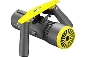 OMPHOBBY EDGE SMART DRIVE K5 Underwater Scooter for Scuba Diving Snorkeling, 50M Waterproof, 60 Minutes Endurance, 3-Speed Sea Scooters with action camera Mount, Water Sports Swimming Pool for Adults Yellow