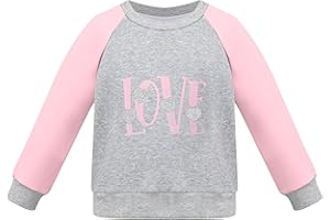 Sunny Fashion Filles Sweat-Shirt Haut Arrêtez-Vous Gris Amour Coeur imprimé Manche Longue Décontractée 6-12 Ans