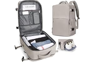 SZLX Sac à Dos Voyage Cabine 40x20x25 Ryanair Bagage Cabine Femme Bagage à Main Easyjet 45x36x20 Avion Sac à Dos Ordinateur Imperméable Homme Sac-Avion avec Compartiment à Chaussures de Grand capacité