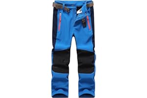 DAFENP Niño Niña Pantalones Trekking Montaña Impermeables Pantalone Nieve Softshell Invierno Calentar al Aire Libre