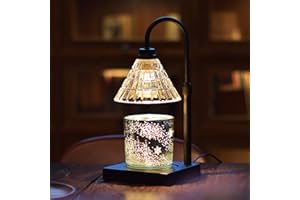 Candle Warmer Lamp with Dimmer, 2H/4H/8H Timer, Compatible with Yankee Candle Large Jar Candle, Safety Night Lamp for Home Scented Jar Candles Heater, Black, gifts, ENSHINE