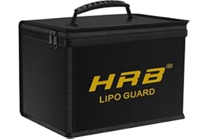 HRB POWER HRB Lipo Bag Sac de Batterie Lipo résistant au feu et aux Explosions Matériau de qualité amélioré Boîte de sécurité avec Grande capacité pour Le Chargement et Le Stockage des Batteries de Voiture RC