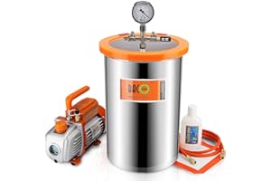BACOENG Vacuum degassamento Kit 19 litri – Pompa per il vuoto monostadio 85 Lt/min