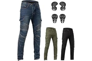 ForMTRider Pantaloni Moto con Protezioni CE Jeans Moto e Biker con Design Slim