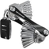 KeySmart - Portachiavi e organizzatore di chiavi compatto (max. 22 chiavi, Nera)