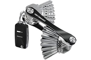 KeySmart - Portachiavi e organizzatore di chiavi compatto (max. 22 chiavi, Nera)