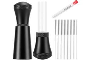 WEXFFU Wdt Tool Distributeur de café amovible Wdt Tool avec 7 aiguilles à expresso en acier inoxydable de 0,3 mm d'épaisseur pour barista, aiguilles à expresso noires (10 aiguilles de rechange)