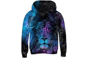 AIDEAONE Ragazzo Felpa Bambino Maglione con Cappuccio Fleece Hoodie 3D Print Pullover Jumpers
