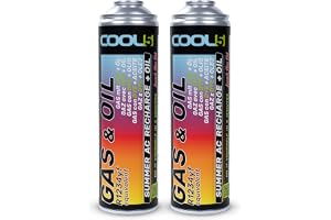Cool5 2X Summer AC Recharge + olja – kylmedel och oljebyte (R1234yf-gasreserv) – för bilar från 2017 och nyare, 290 g + 70 %