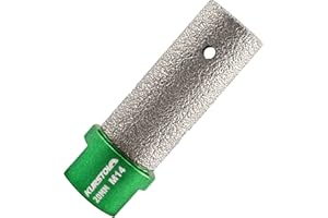 KURSTOL Fresa Diamantata - diametro 20 mmXM14 filettatura , per ingrandire la forma rotonda conica, foro esistente di porcellana, ceramica dura, granito, marmo piatto