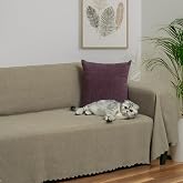 Latuda Home Mikrofiber Ş&ouml;nil Fitilli Minimalist Koltuk &Ouml;rt&uuml;s&uuml; -175x350 cm XLarge, &Ccedil;ift Taraflı, Kaymaz, Terletmez, Kapu&ccedil;ino