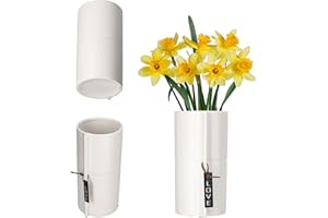 KADAX - Maceta de cerámica, 2 Colores, Maceta de Flores, Maceta de cerámica, Maceta de Flores, Color Morado y Pensamientos (Blanco diámetro 11 cm)