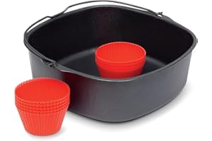 Philips Accessoire pour Airfryers XL, Kit Cuve air fryer 4.2L & 9 moules à muffins en silicone (HD9945/01)