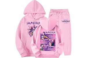 GÉNÉRIQUE 2 Pièces Survêtement Fille Ensemble 2 Pièces pour Garçons et Filles D-Demons,H-Hunters,H-Huntrixs Y2K Streetwear Hoodie Pantalon et Haut Sweats à Capuche Jogging Vêtements Sportswear Imprimés