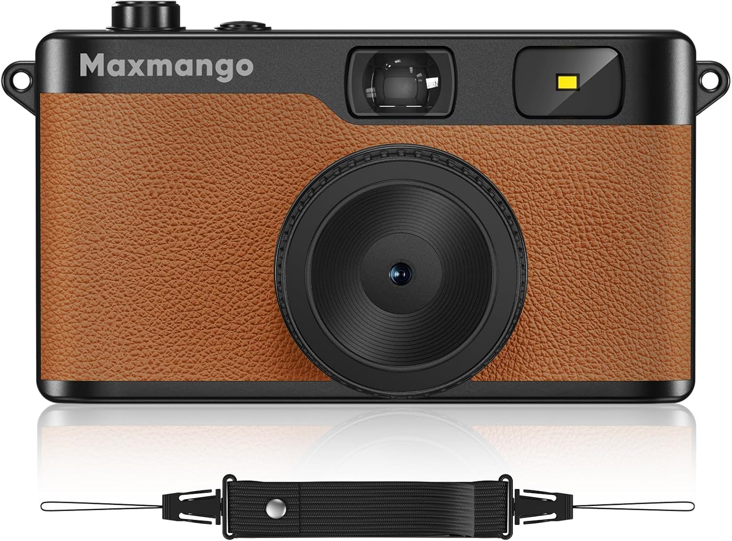 Maxmango D53 Cámara Digital de Estilo Retro sin Pantalla, 12 MP Filtros DIY, Cámara Digital compacta sin Pantalla con Tarjeta SD de 8 GB para 4000 Fotos (Marrón)
