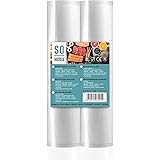 So Homey Sacchetti Sottovuoto Alimenti, 2 Rotoli 20 X 600 Cm (totale 12 M) Per Macchina Sottovuoto, Sacchetti Per Sottovuoto 