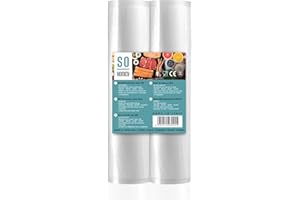 SO GOODS So Homey Sacchetti Sottovuoto Alimenti, 2 Rotoli 20 X 600 Cm (totale 12 M) Per Macchina Sottovuoto, Sacchetti Per Sottovuoto Utili Per la Conservazione Di Alimenti E Cottura Sous Vide