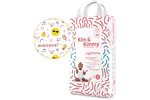 Kim & Kimmy Eco Nappy Pants Size 4 (9-14 kg) 44 Disposable Nappy Pants - 12 Hour Leak Protection, No Rashes, Hypoallergenic, Ultra-Soft & Highly Absorbent - Summer Icons