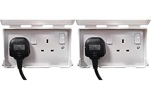 BabySecurity Electric Plug Socket Cover (2 Pack, Double) Proofing Electrical Plug Socket for Home and School - White UK Plug